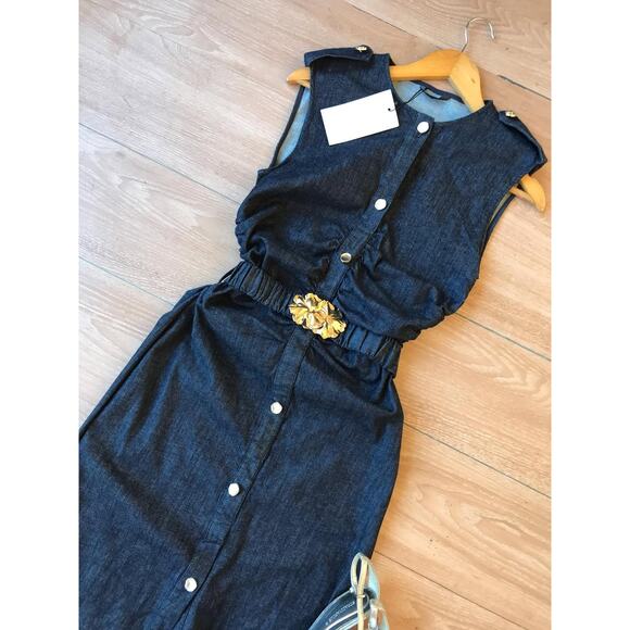 RARE!!! ZARA Belted Midi Dress NWT - Picture 14 of 14